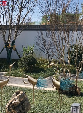 铁艺火烈鸟婚庆道具橱窗丹顶鹤