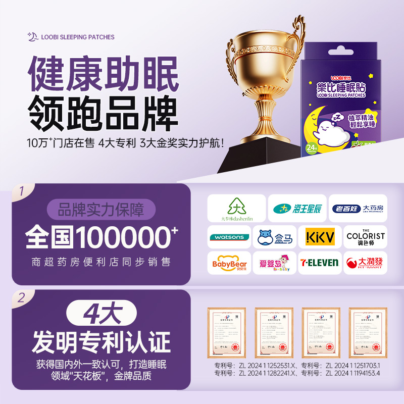 【蜜蜂心愿社】乐比睡眠贴晚安贴精油舒眠贴焦虑失眠助眠入神器