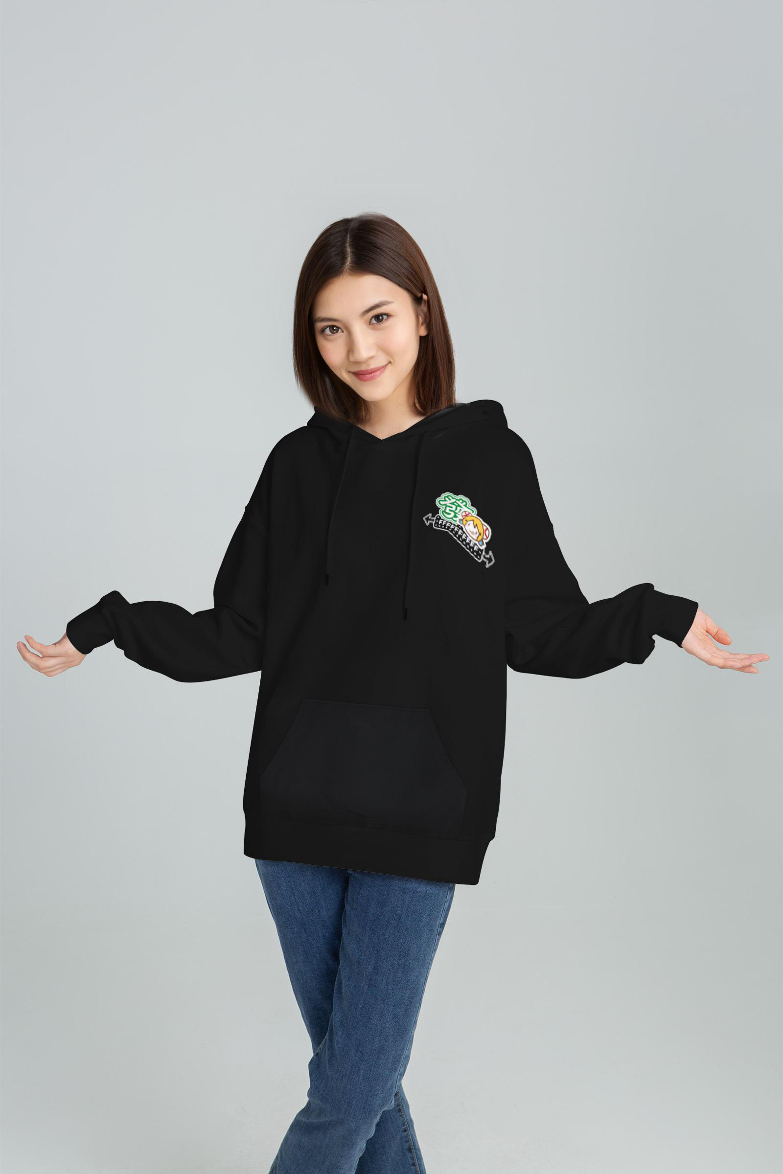 现货AcFun发财系列连帽卫衣男女同款OVERSIZE风格 - 图0