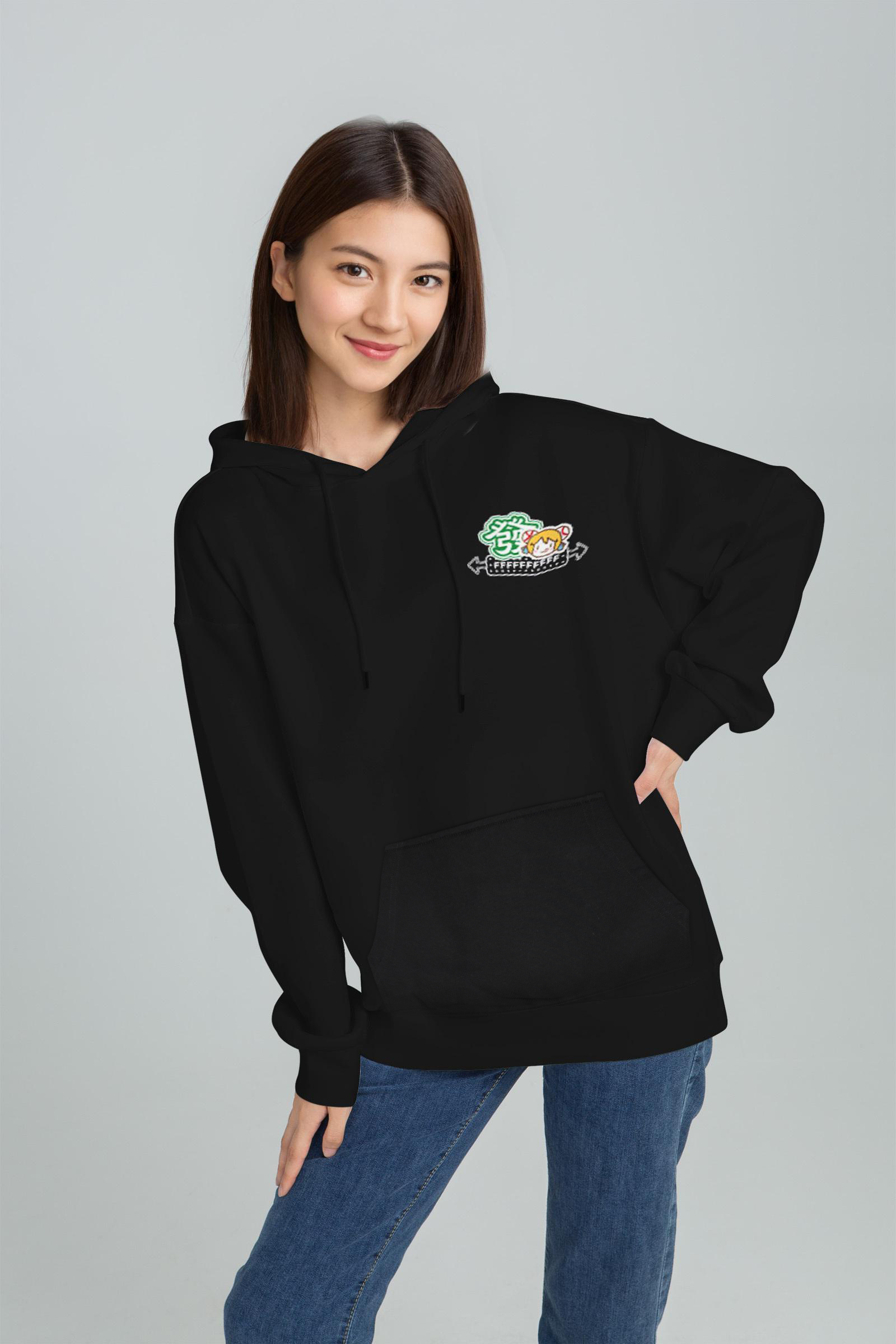 现货AcFun发财系列连帽卫衣男女同款OVERSIZE风格 - 图2