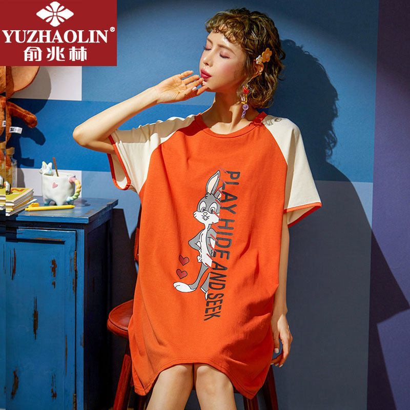 俞兆林夏季纯棉短袖可爱韩版睡裙 俞兆林虹妙睡裙