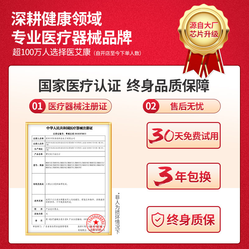 医艾康语音老人家用电子血压计 医艾康血压计（电子血压计）