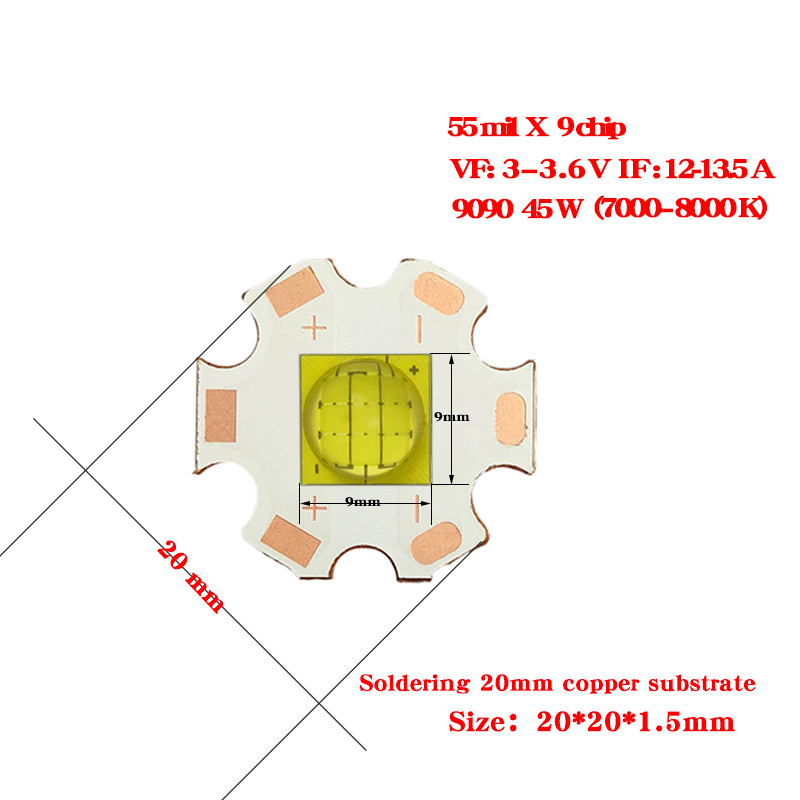 DC 3V 6V XHP90灯珠大功率LED36- 60w陶瓷灯珠手电筒工矿灯潜水灯 - 图1