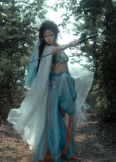 Китайцы одежда наборы 捌伍柒原创【瑶】异域风汉服女敦煌飞天改良汉元素套装春季西域风
