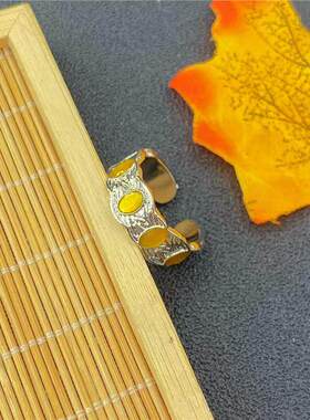 黄铜戒指七粒米戒指古法手工戒指轻奢爆款七粒米活口戒指货源