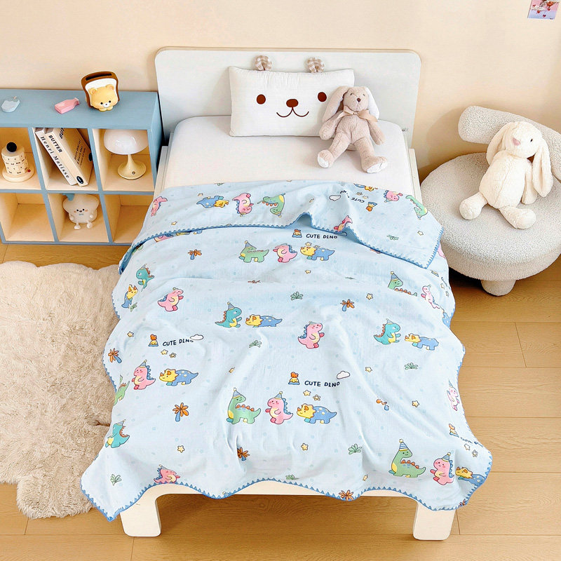 婴儿纯棉纱布盖毯宝宝午睡盖被幼儿园小毯子全棉薄被吸湿透气浴巾