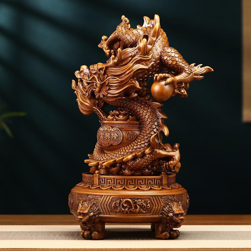 财富兴隆招财龙摆件聚宝盆三足鼎客厅办公室酒柜装饰店铺开业礼品 - 图2