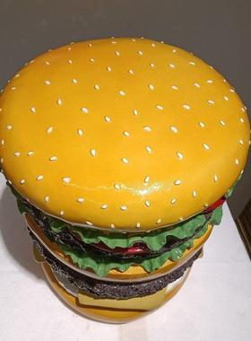 汉堡凳子创意个性换鞋凳穿鞋凳汉堡包模型装饰品摆件道具汉堡凳子