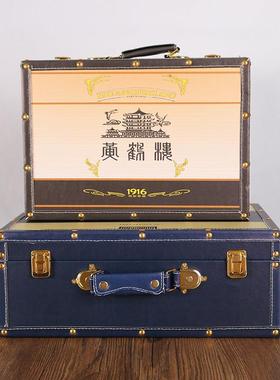 欧式覆古手提木箱子皮革大号三件套收纳箱收纳箱摄影陈列道具摆件