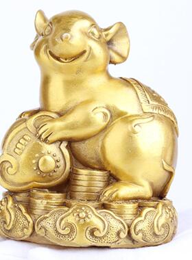 黄铜十二生肖 客厅桌面装饰办公室摆件 鼠牛虎兔龙蛇马羊猴鸡狗猪