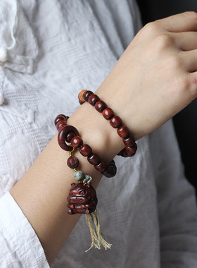 马到成功款赞比亚小叶紫檀老型珠DIY手持念珠男女厂批发规格9×10