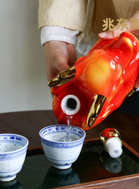 景德镇陶瓷酒瓶 750ml家居摆件工艺品龙生肖酒壶酒具酒坛源头工厂