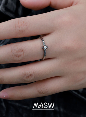 MASW麻秀925银情侣闺蜜对戒戒指