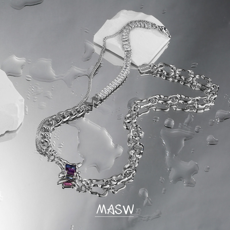 masw麻秀原创设计浮生梦彩色风颈链 麻秀项链