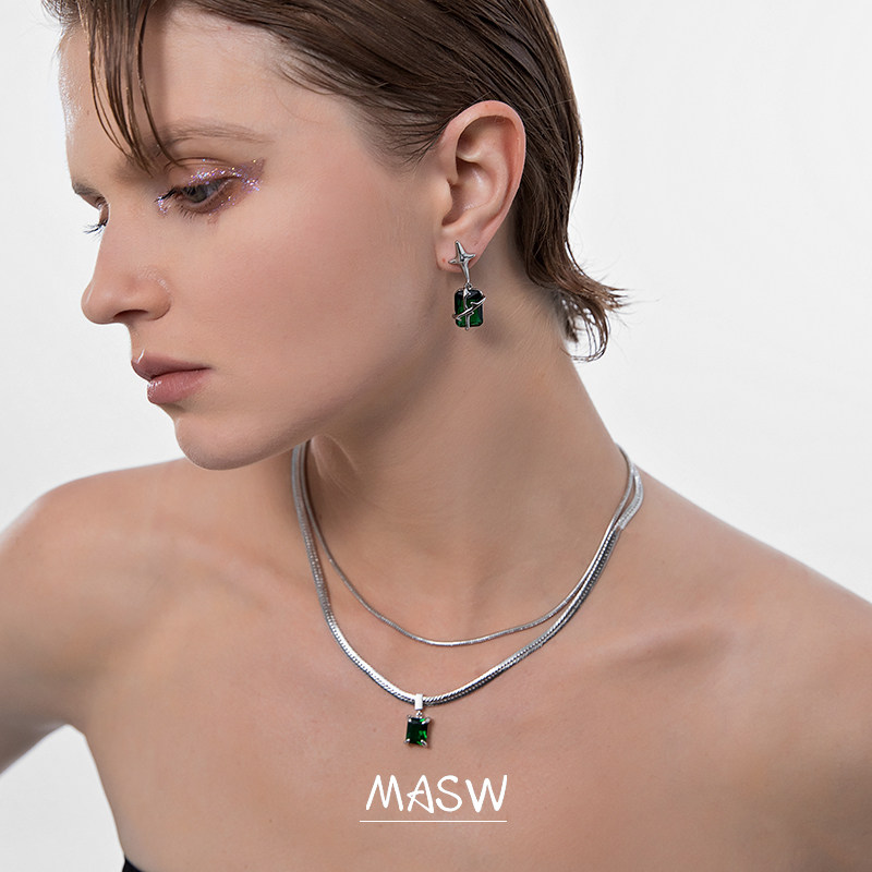 masw麻秀原创设计简约星芒彩色耳环 麻秀耳环