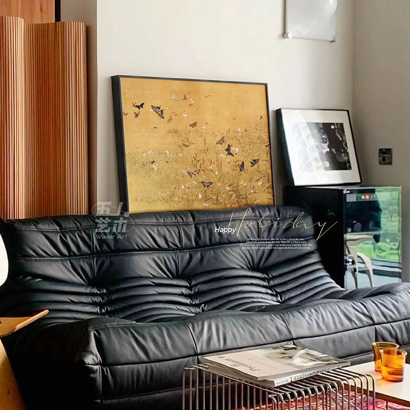 宋代美学中古风客厅装饰画中式沙发后背景墙挂画法式复古玄关壁画,淘宝优惠券,粉丝福利购,淘宝优惠卷