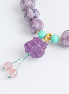 故宫紫色琉璃手串生日礼物