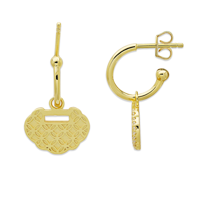 故宫龙年文创称心如意纯银镀金耳钉节日宫里的世界送生日礼物礼品