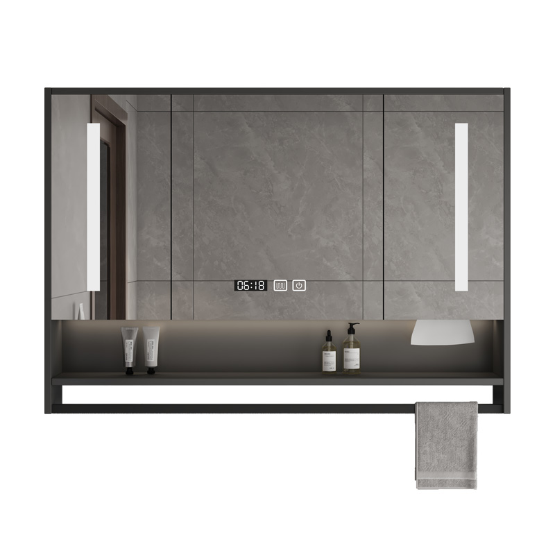 智能浴室镜柜挂墙式带背光灯防雾卫生间镜子置物架单独收纳一体柜 - 图3