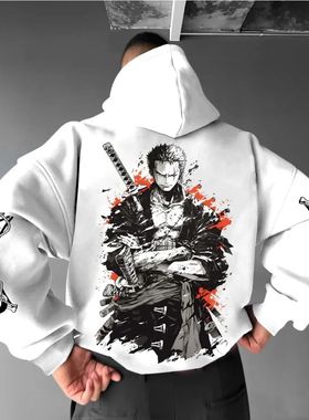 ONE PIECE Men's Hoodie Sweater Roronoa Zoro Japanese Anime S