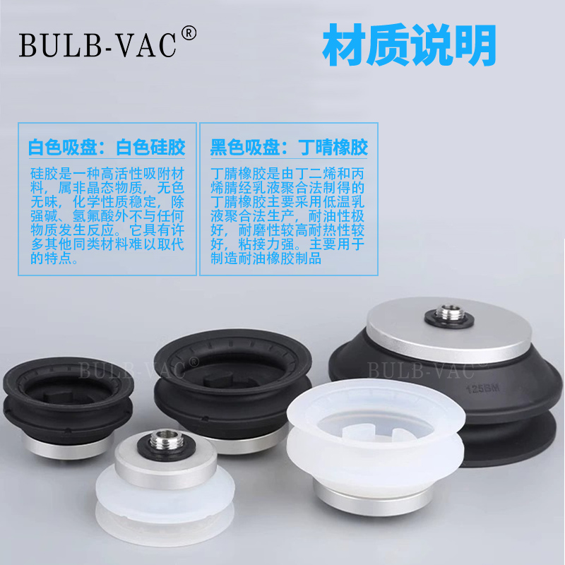 ZP3E-T32/40/50/63/80/100/125BM/UM-A10/A16平型风琴真空吸盘 - 图2