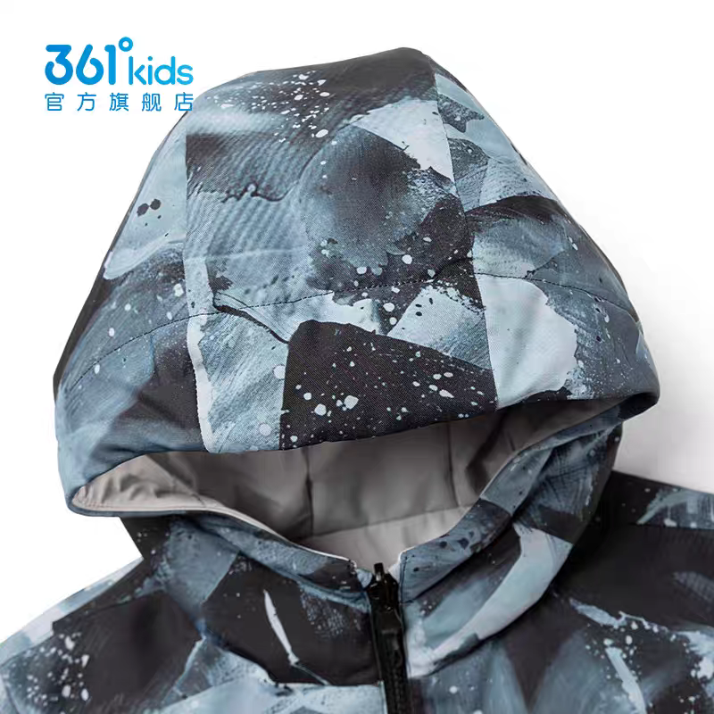 商场正品361度童装2025秋冬季新保暖男中大童保暖两面穿厚羽绒服 - 图1