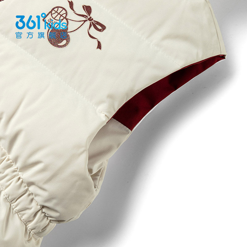 【商场同款】361童装女童两面穿羽绒马甲中大童秋冬新款保暖上衣,淘宝优惠券,粉丝福利购,淘宝优惠卷