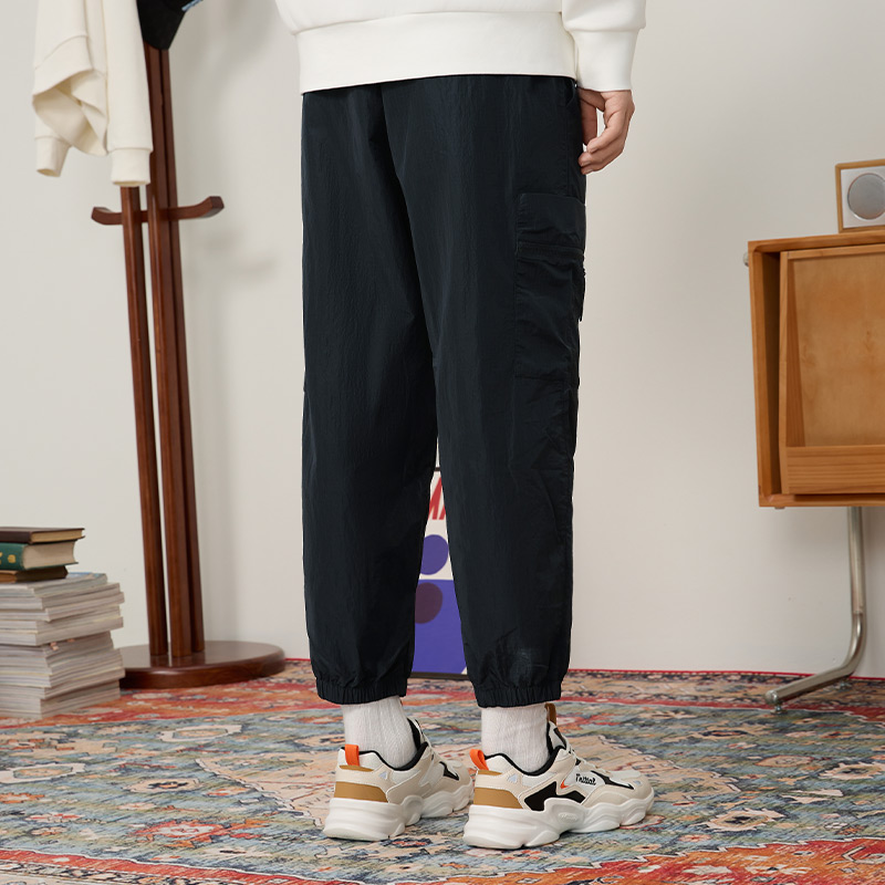 361运动裤男2023春秋宽松梭织束脚裤休闲九分裤工装裤男裤裤子 - 图1