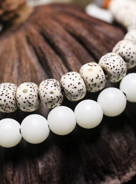 莲韵赋款白玉菩提搭星月DIY手链厂家批发规格0.8男女文玩念珠首饰