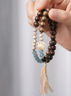 蓝天款DIY阴沉木手链装饰首饰厂家批发规格8MM男女可爱风文玩念珠