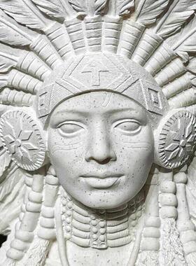 印第安人砂岩雕像树脂摆件创意树脂工艺品桌面创意艺术装饰摆饰