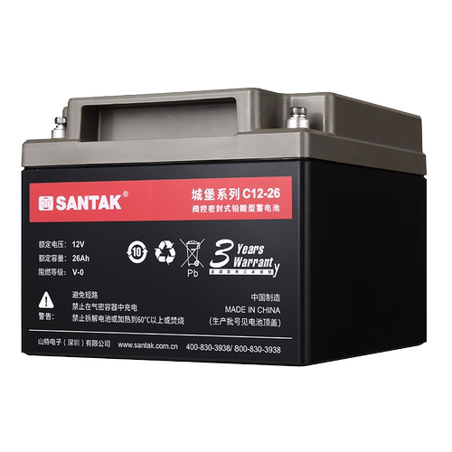 山特蓄电池UPS不间断电源C12-26阀控式免维护铅酸电瓶12V26AH城堡 - 图3