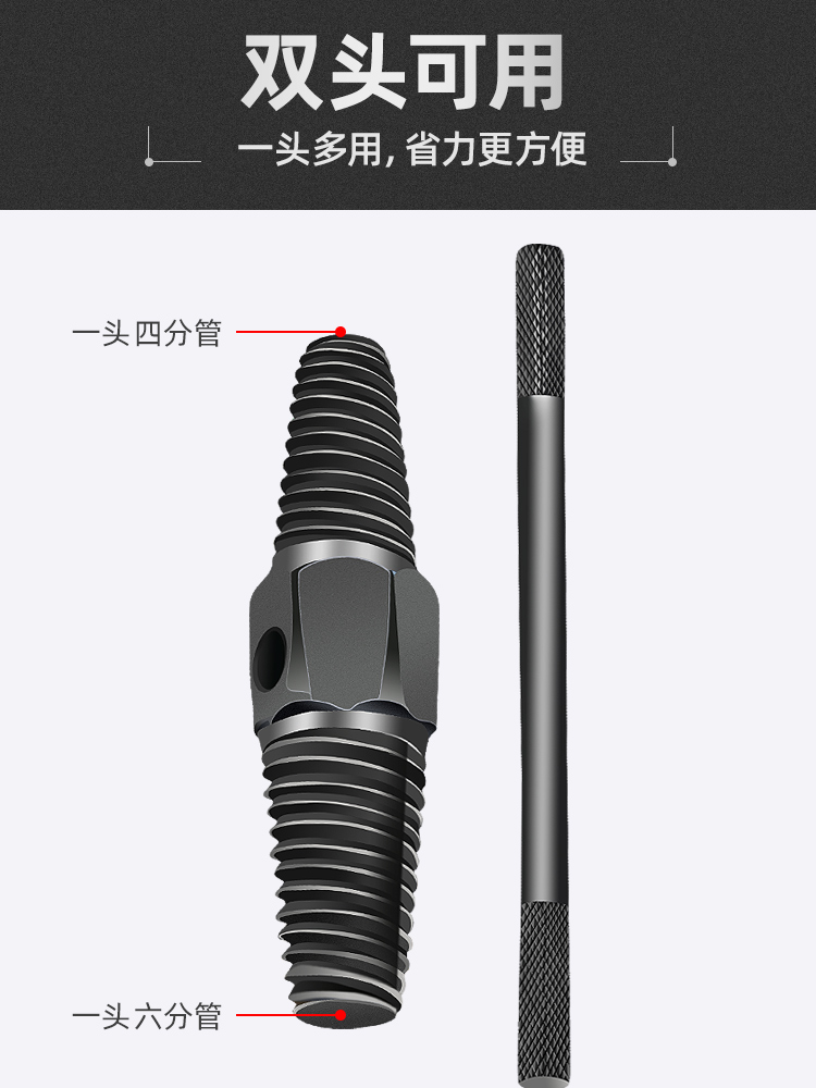 断丝取出器万能水龙头角阀断头螺丝取出器拆卸丝锥反丝取断丝神器 - 图1