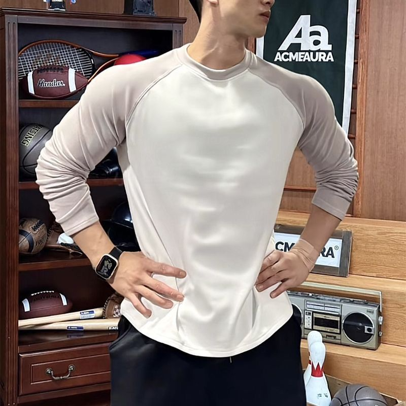 长袖T恤男秋冬拼色德绒保暖半拉链打底衫休闲健身立领上衣训练服,淘宝优惠券,粉丝福利购,淘宝优惠卷