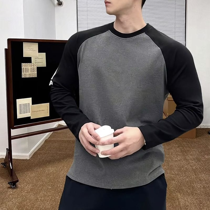 长袖T恤男秋冬拼色德绒保暖半拉链打底衫休闲健身立领上衣训练服,淘宝优惠券,粉丝福利购,淘宝优惠卷