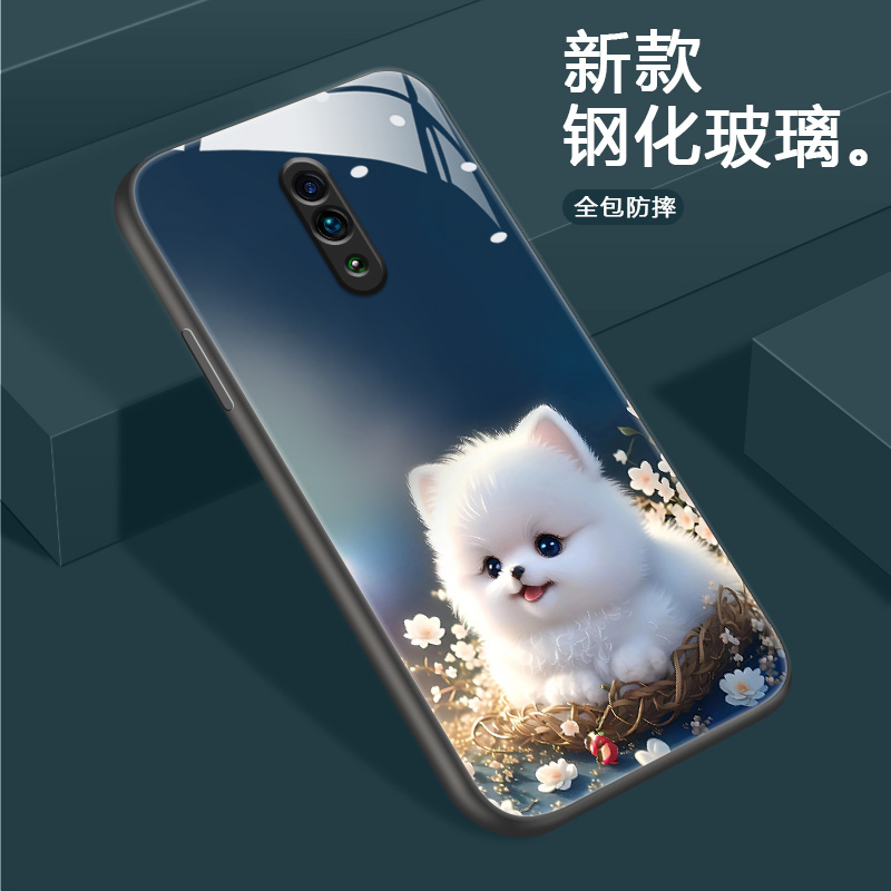 适用于oppo reno手机壳renoz新款PCCM00高级感PCAT00钢化玻璃壳OPPORENO10倍变焦版创意PCAM00女款卡通狗狗潮 - 图1