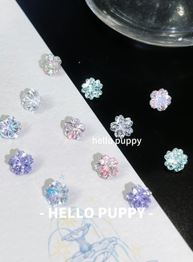 hellopuppy闪闪樱花切甜美耳饰0.9牙钛合金养耳耳骨钉耳钉百搭女