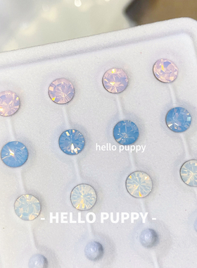 hellopuppy捷克钻钛合金耳钉