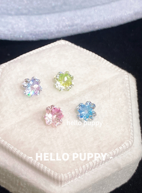hellopuppy幸运四叶草甜美耳骨钉1.0/1.2粗0.9牙口钛合金耳钉百搭
