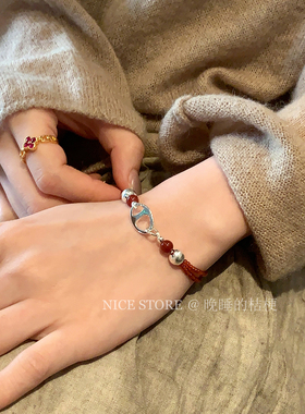 晚睡的桔梗「赤霞」新中式气质红色串珠手链高级感复古叠戴手串女