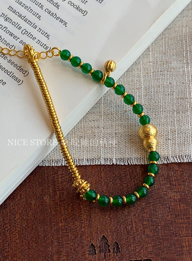 晚睡的桔梗I沙金葫芦蜻蜓手链