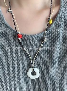 晚睡的桔梗I编绳花朵项链