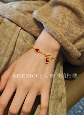 晚睡的桔梗「华潋」新中式红色葫芦手链新年喜庆中古轻奢百搭手饰