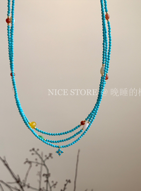 晚睡的桔梗I绿松串珠项链合集