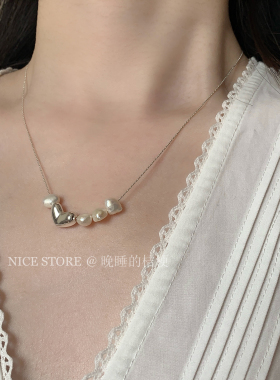 晚睡的桔梗I扁豆珍珠项链