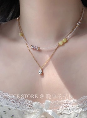 晚睡的桔梗I淡水紫珍珠项链