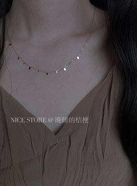 晚睡的桔梗｜水滴小众项链