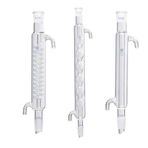 垒固直/蛇/球型冷凝管高硼硅加厚玻璃标准磨口蒸馏装置实验室器材 - 图3