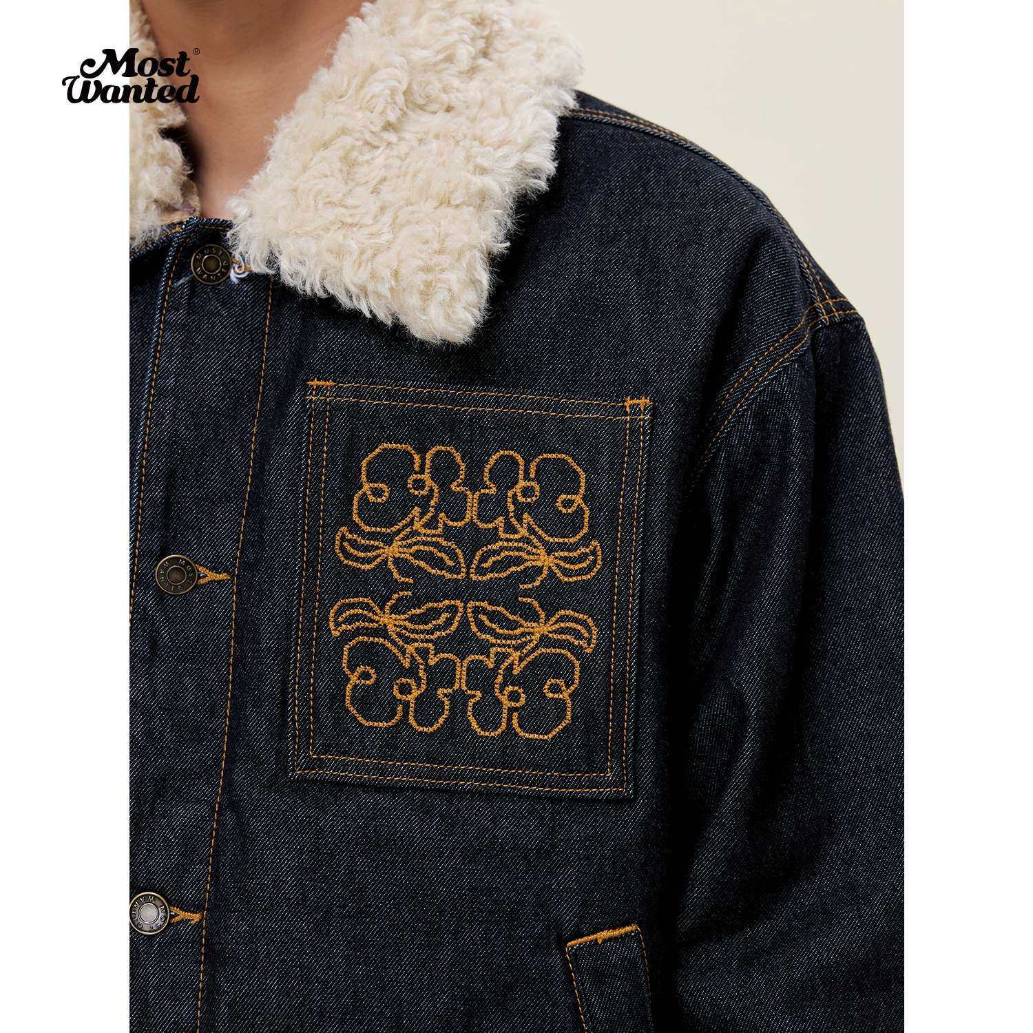 mostwanted 可脱卸毛领牛仔绗棉夹克棉服女秋冬新款外套,淘宝优惠券,粉丝福利购,淘宝优惠卷