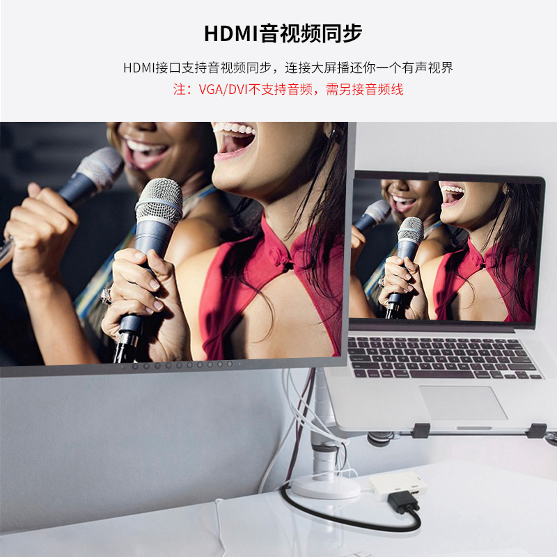 适用苹果电脑转换器miniDP转hdmi/vga/dvi投影仪显示器迷你接口macpro/air笔记本转接头投屏高清接电视闪雷电-图2